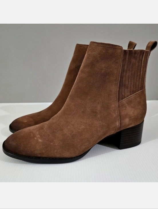 Sam Edelman Shoes - Sam Edelman Kaiti Zip Ankle Boot Womens 7.5 Brown Suede Western Low Heel NEW